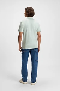 Logo-patch slim-fit polo shirt stretch cotton