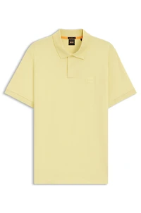 Slim-fit stretch-cotton polo shirt with logo patch
