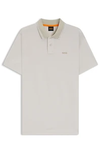 Logo-print polo shirt cotton piqu
