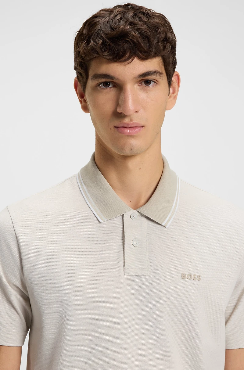 Logo-print polo shirt cotton piqu
