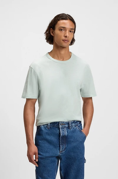 Regular-fit T-shirt cotton with mouline logo