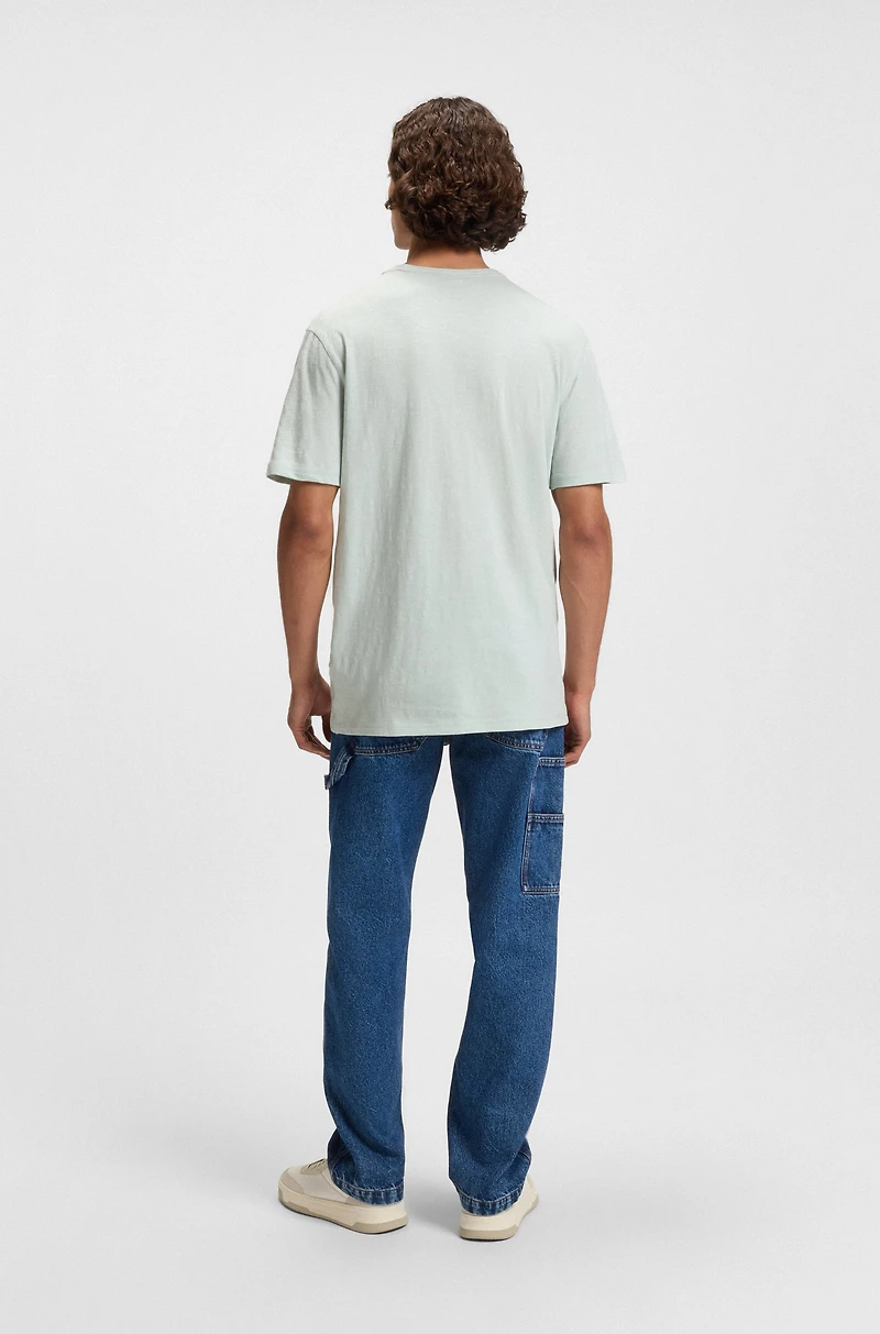 Regular-fit T-shirt cotton with mouline logo