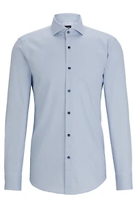 Slim-fit shirt printed Oxford stretch cotton