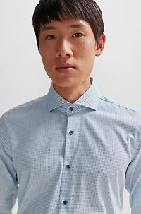 Slim-fit shirt printed Oxford stretch cotton