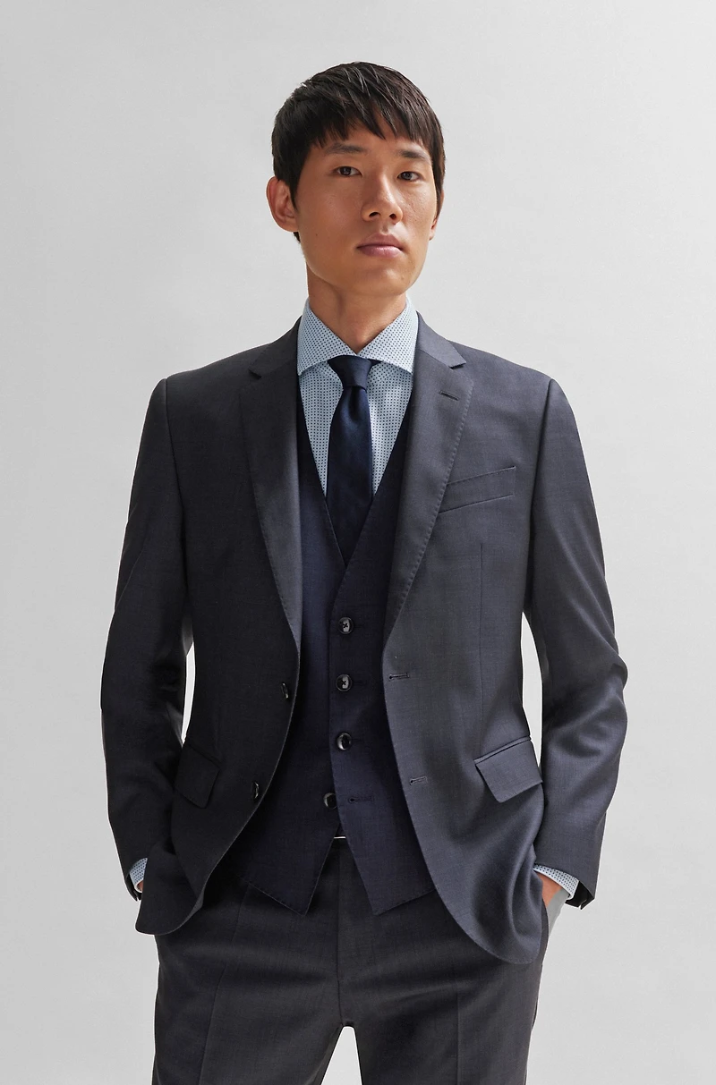 Slim-fit shirt printed Oxford stretch cotton