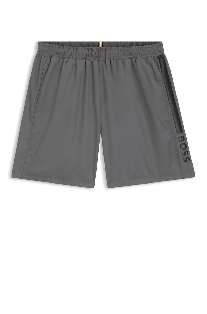 Swim shorts with logo and stripe