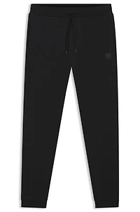 Cotton-terry tracksuit bottoms with logo patch