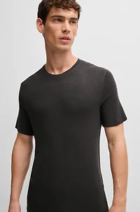 Stretch-jersey pajama T-shirt with embroidered logo