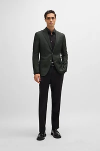 Slim-fit jacket wool twill