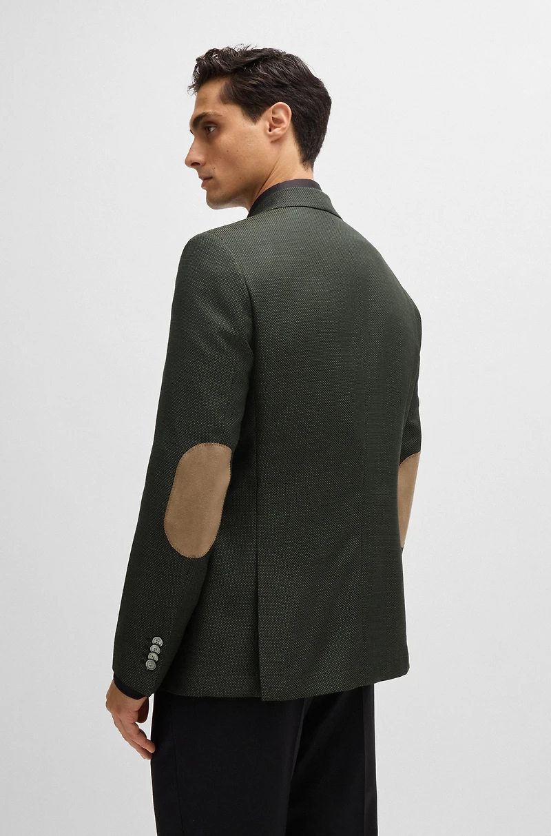 Slim-fit jacket wool twill