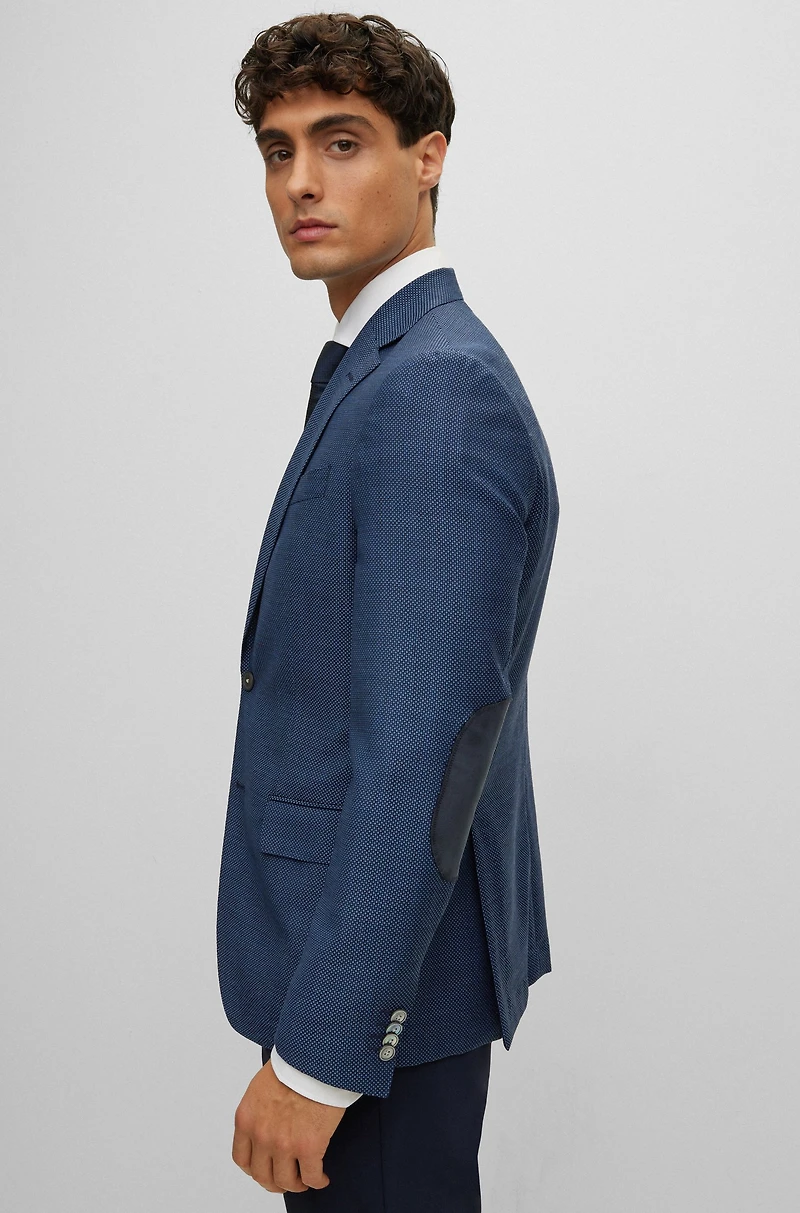 Slim-fit jacket wool twill