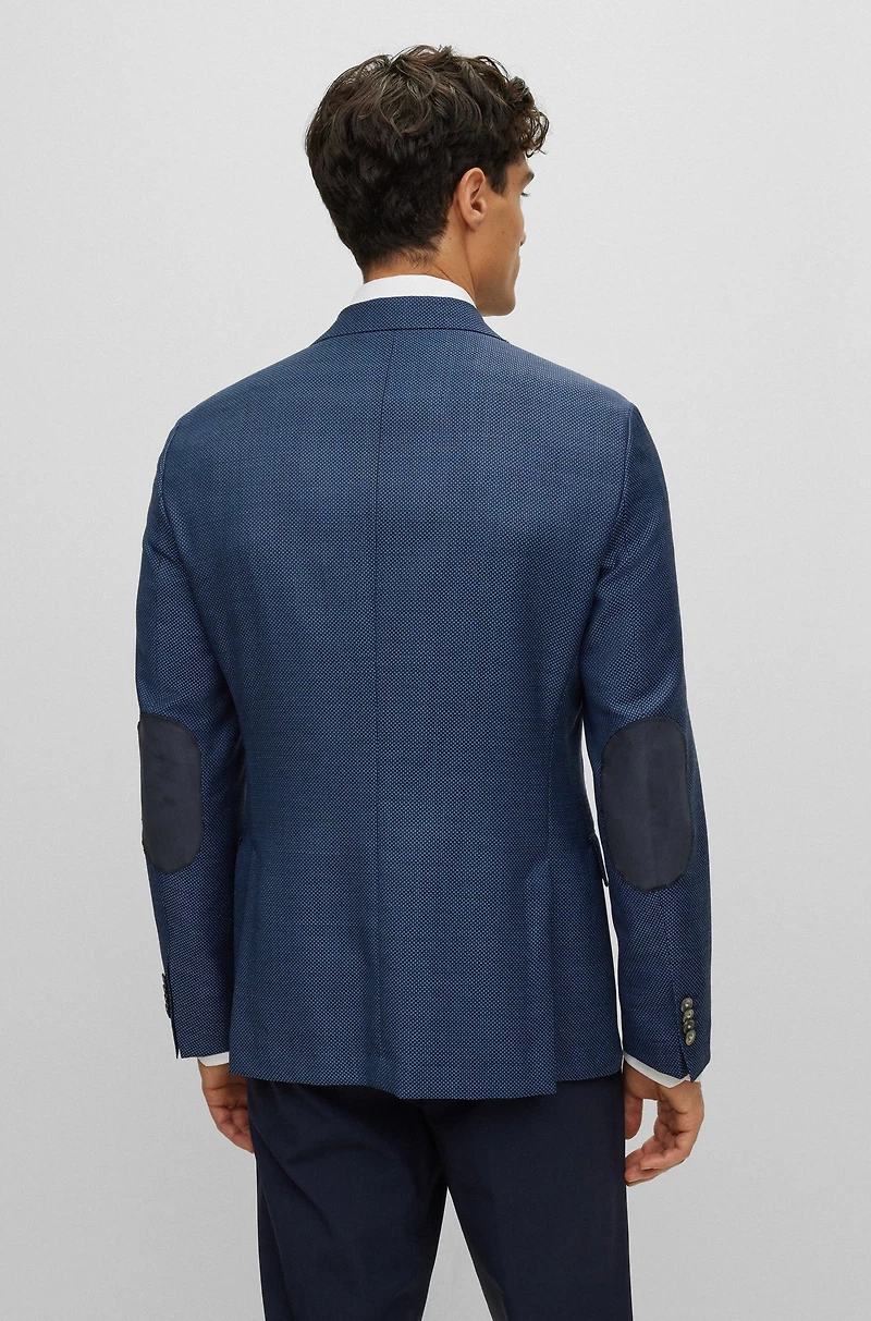 Slim-fit jacket wool twill