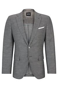 Slim-fit jacket a patterned wool blend