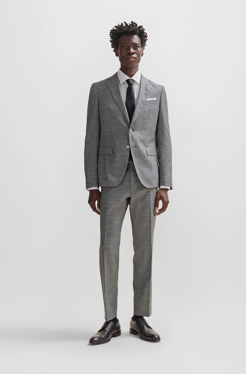 Slim-fit jacket a patterned wool blend