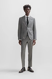 Slim-fit jacket a patterned wool blend