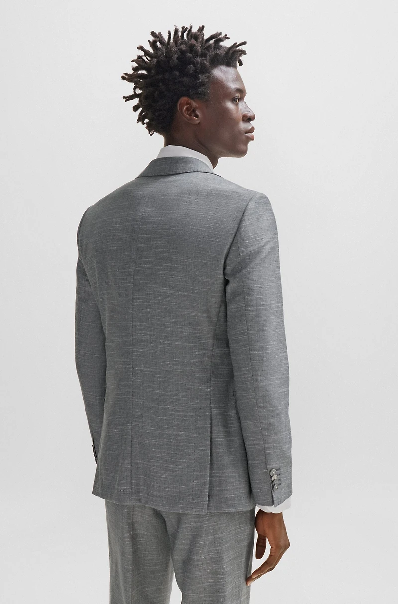 Slim-fit jacket a patterned wool blend