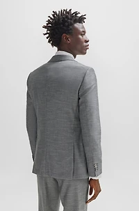 Slim-fit jacket a patterned wool blend