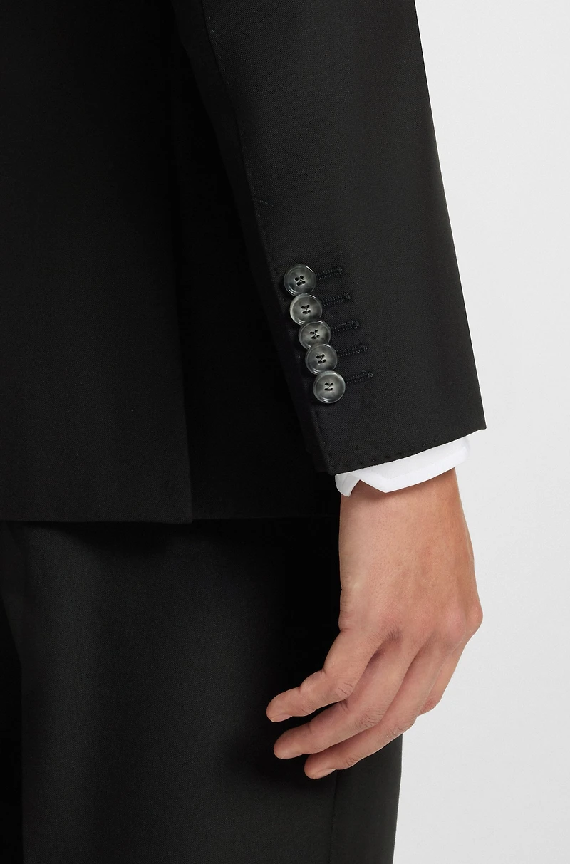 Slim-fit jacket virgin wool with stretch