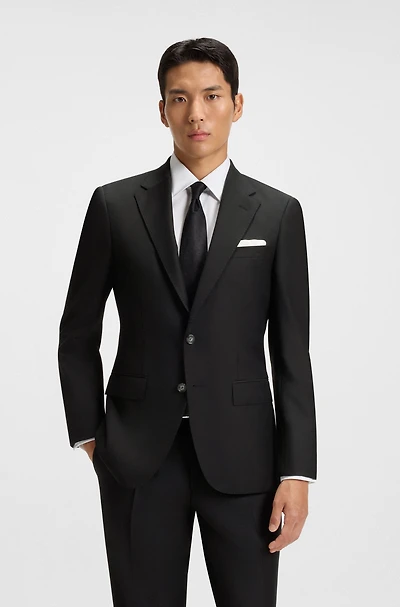 Slim-fit jacket virgin wool with stretch