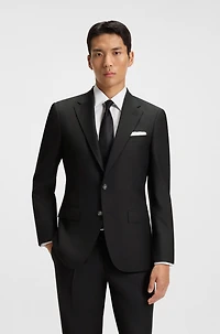 Slim-fit jacket virgin wool with stretch