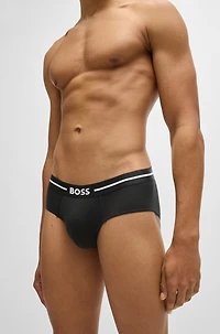 Three-pack of stretch-cotton trunks with logo waistbands