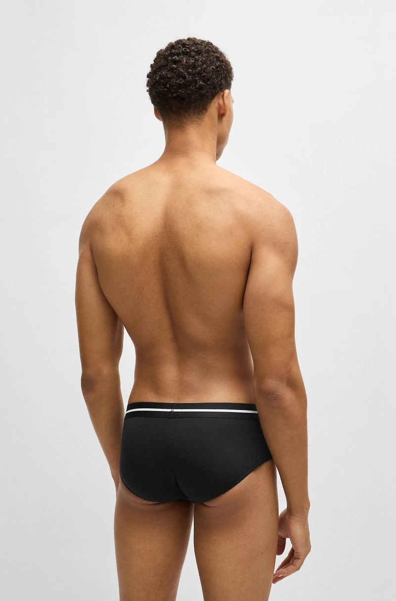 Three-pack of stretch-cotton trunks with logo waistbands