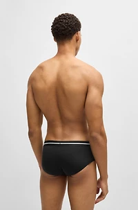 Three-pack of stretch-cotton trunks with logo waistbands