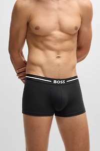 Three-pack of stretch-cotton trunks with logo waistbands