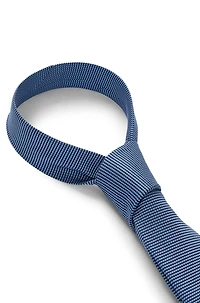 Silk-jacquard tie with all-over micro pattern