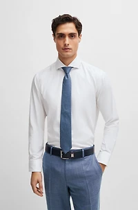 Silk-jacquard tie with all-over micro pattern