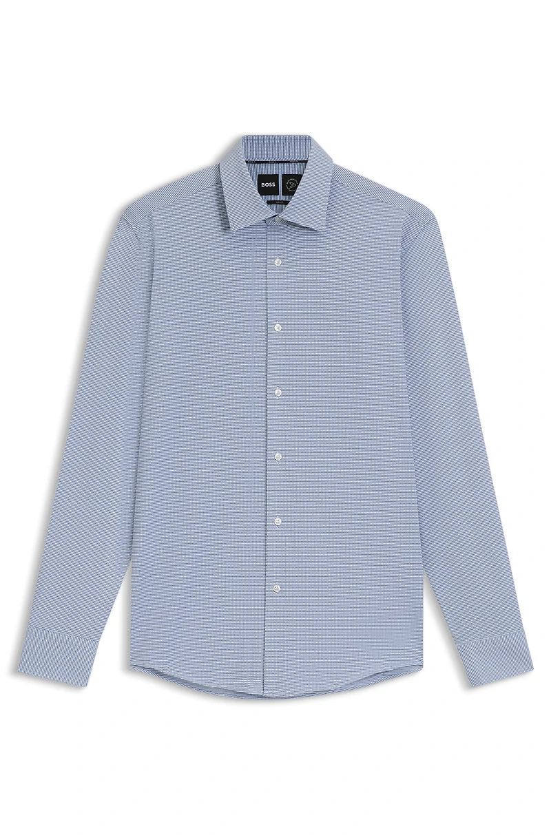 Slim-fit shirt Italian performance-stretch fabric