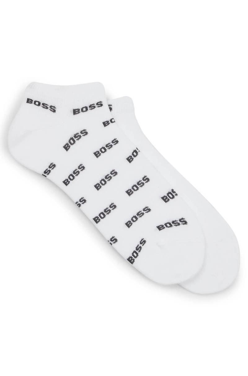 Two-pack of ankle-length socks with branding