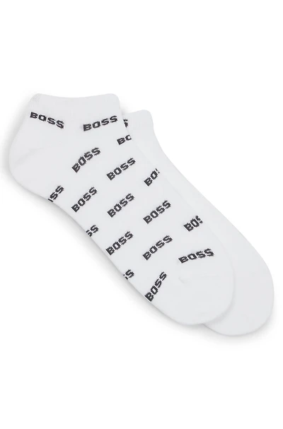 Two-pack of ankle-length socks with branding