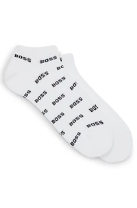 Two-pack of ankle-length socks with branding