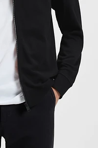 Zip-up jacket cotton terry with logo badge
