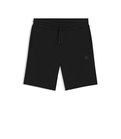 Cotton-terry shorts with logo patch