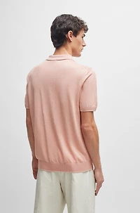 Zip-neck knit polo a linen blend