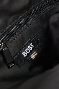 Crossbody bag with contrast logo and signature-stripe strap