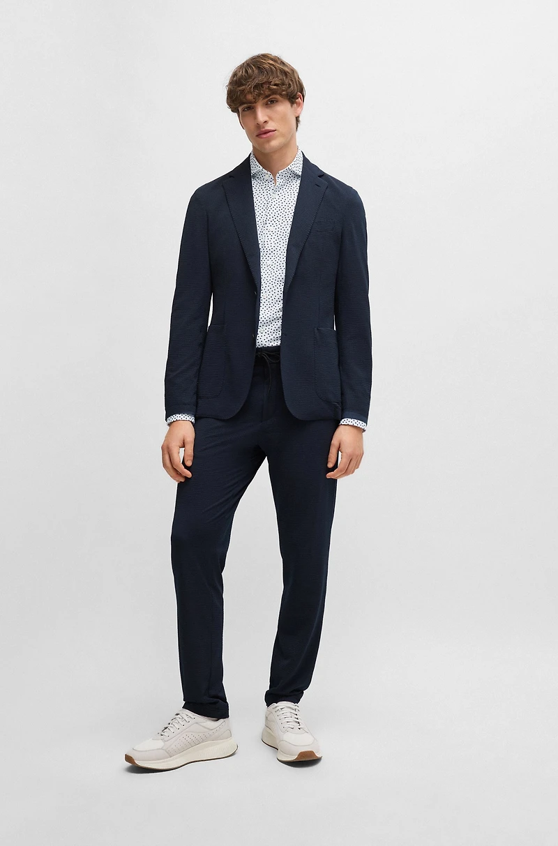 Slim-fit shirt printed performance-stretch fabric