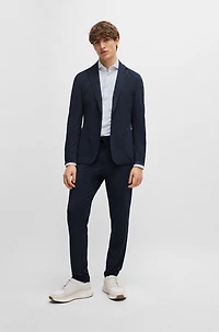 Slim-fit shirt printed performance-stretch fabric