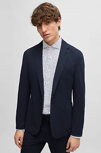 Slim-fit shirt printed performance-stretch fabric
