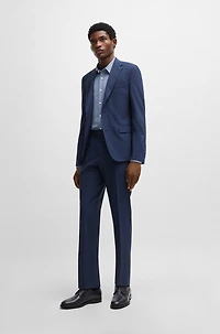 Regular-fit shirt patterned performance-stretch material