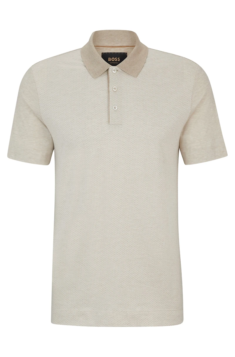 Regular-fit polo shirt cotton and silk