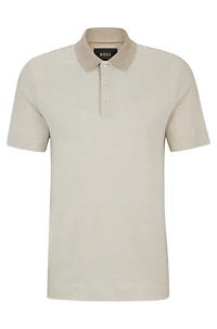 Regular-fit polo shirt cotton and silk