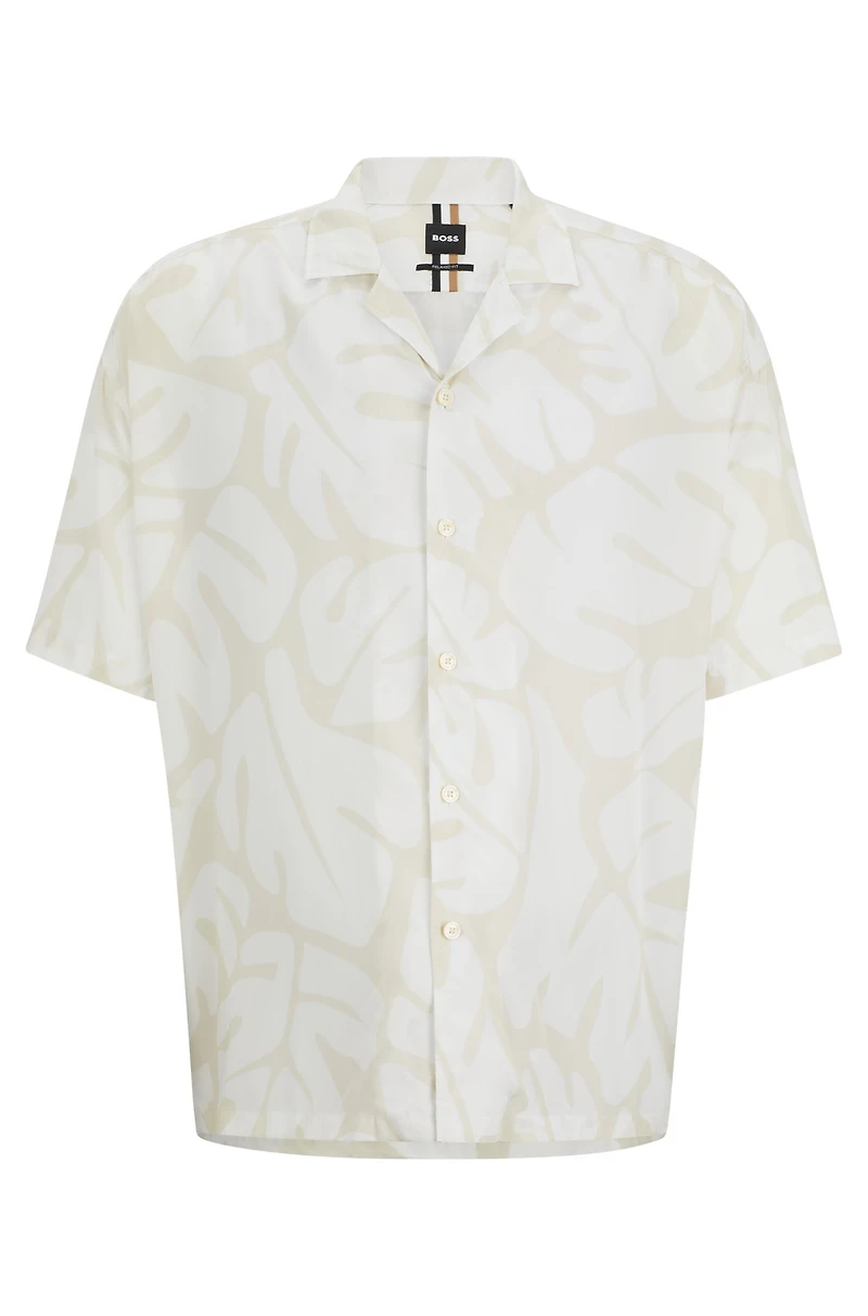 Relaxed-fit shirt seasonal print with camp collar
