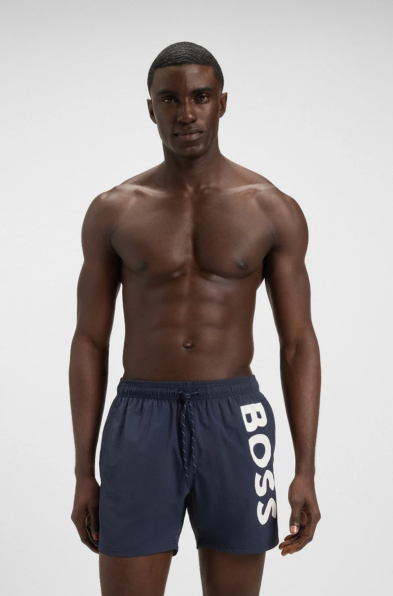 Contrast-logo swim shorts quick-drying fabric