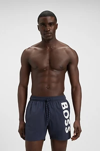 Contrast-logo swim shorts quick-drying fabric