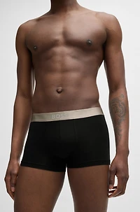 Three-pack of trunks with logo waistbands