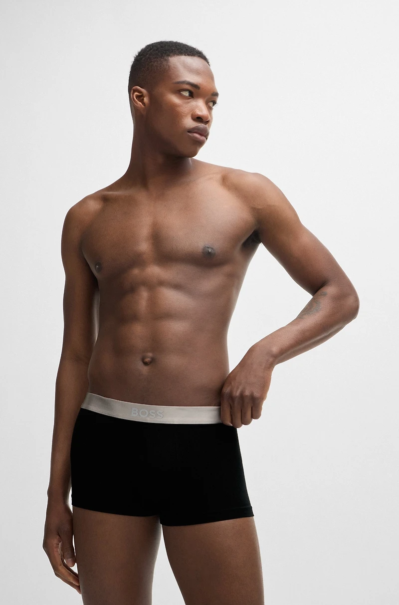 Three-pack of trunks with logo waistbands