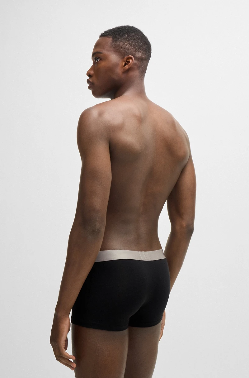 Three-pack of trunks with logo waistbands